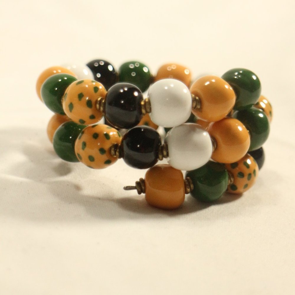 KAZURI BEADS Handmade Multicolor Wraparound Spring Bracelet OS